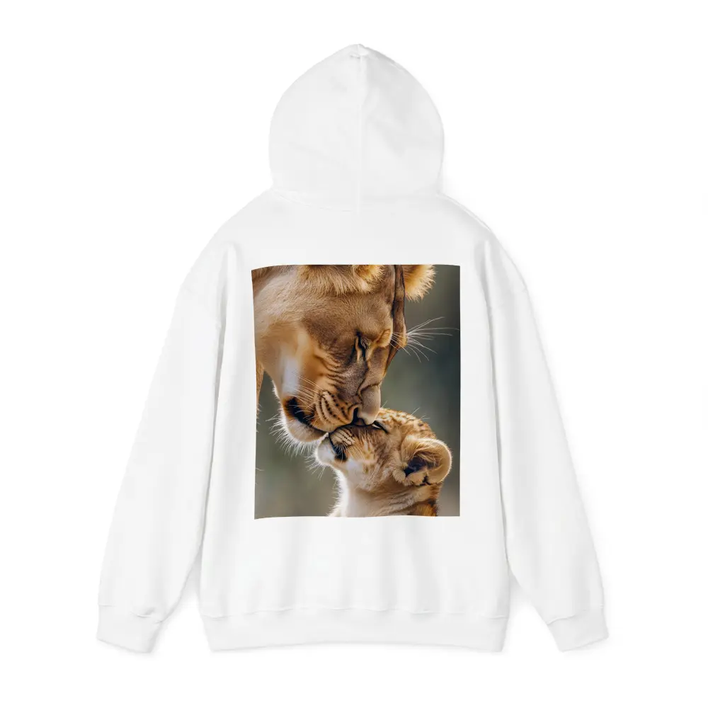 Lioness and Cub Tender Moment Outdoors – Hoodies