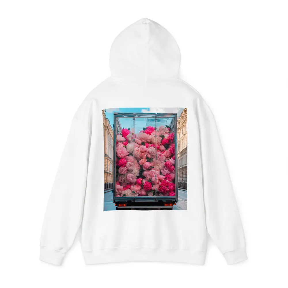 Pink Peonies Truck City Street Scene – Hoodies