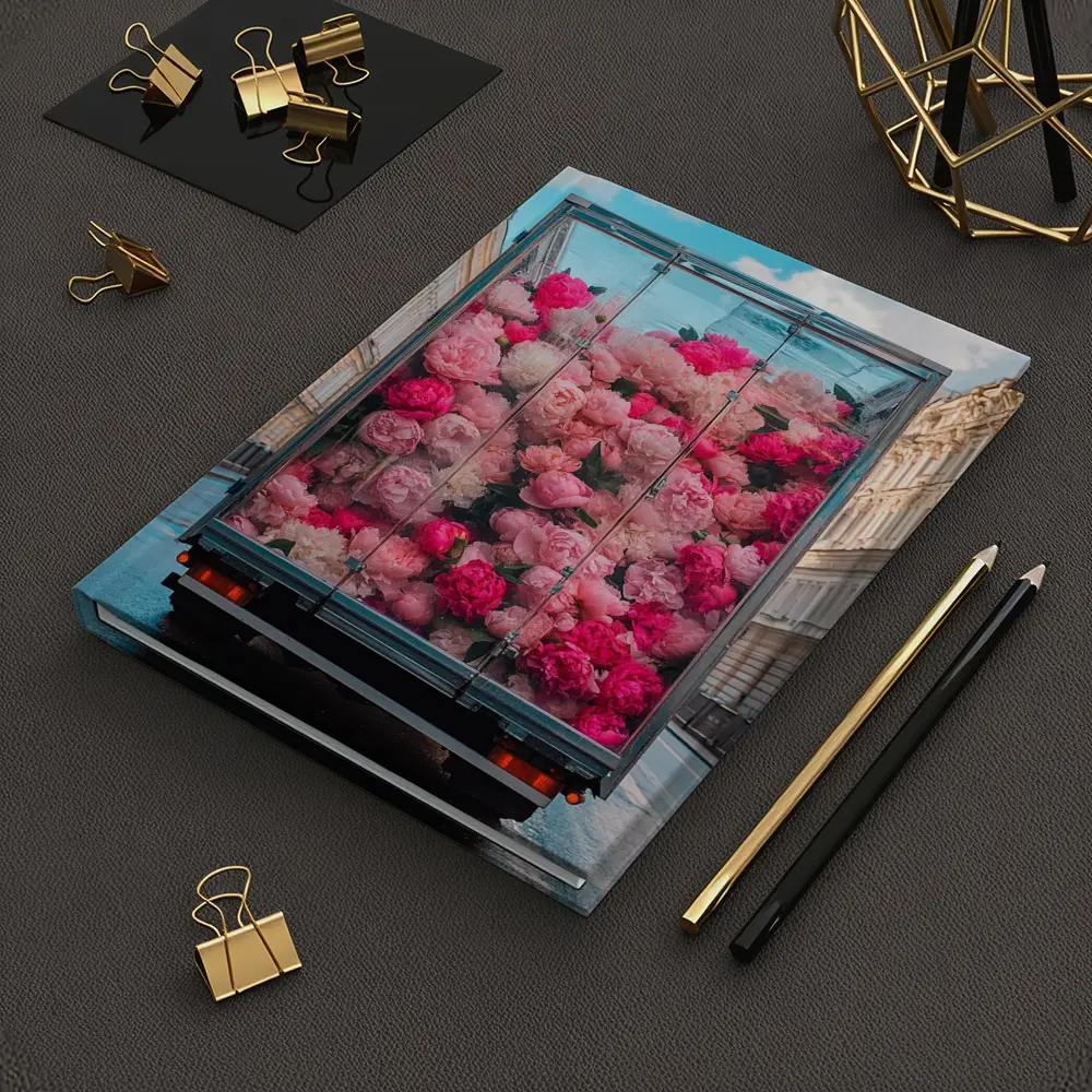 Pink Peonies Truck City Street Scene – Notebooks