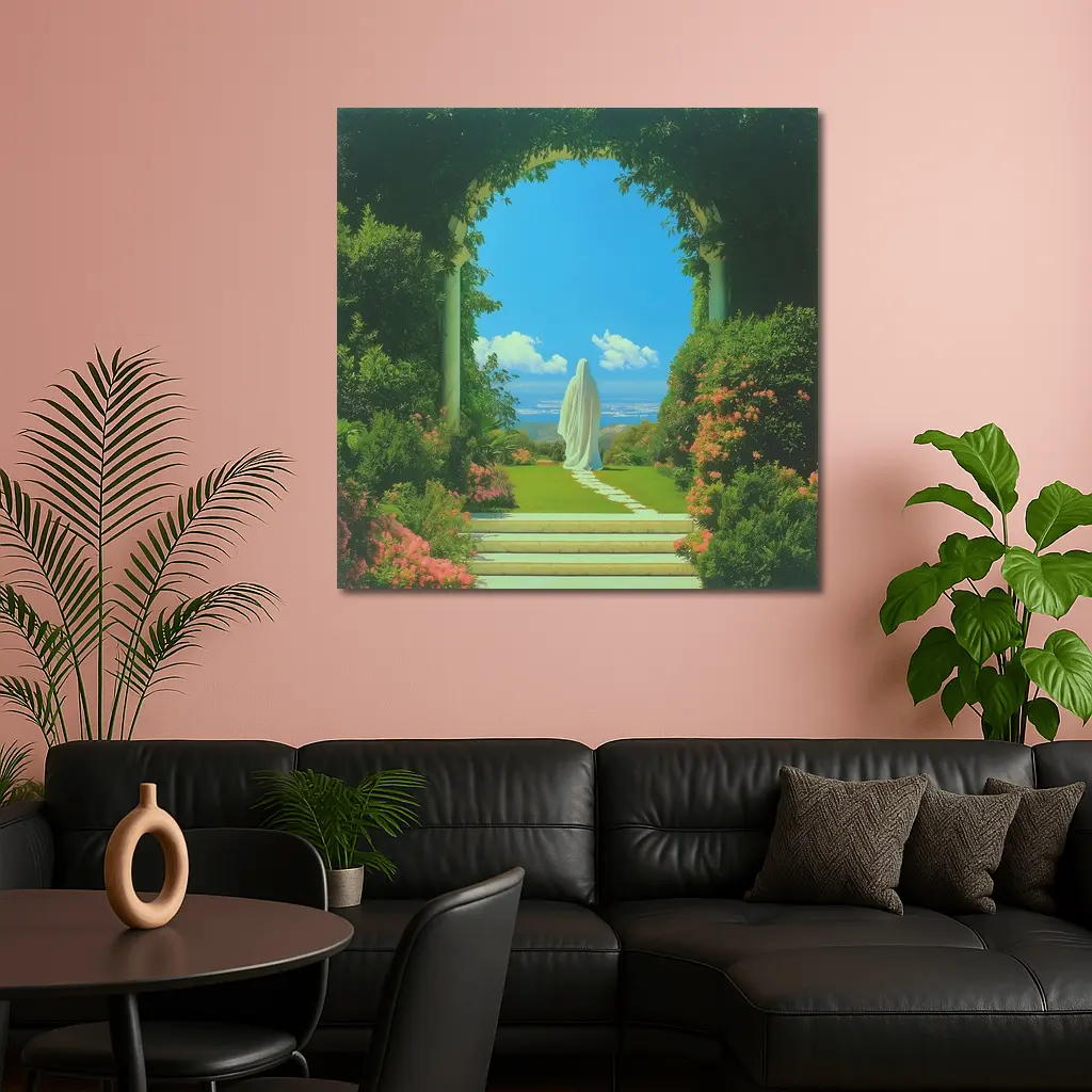 Robed Figure Garden Arch Surreal Art – Wall Art