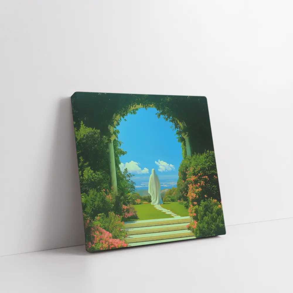 Robed Figure Garden Arch Surreal Art – Wall Art