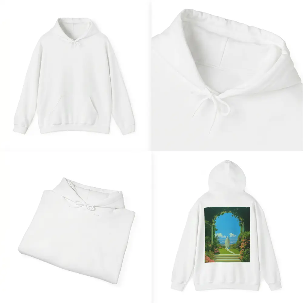 Robed Figure Garden Arch Surreal Art – Hoodies