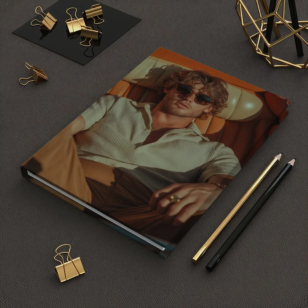 Man Relaxing in Vintage Convertible Car – Notebooks