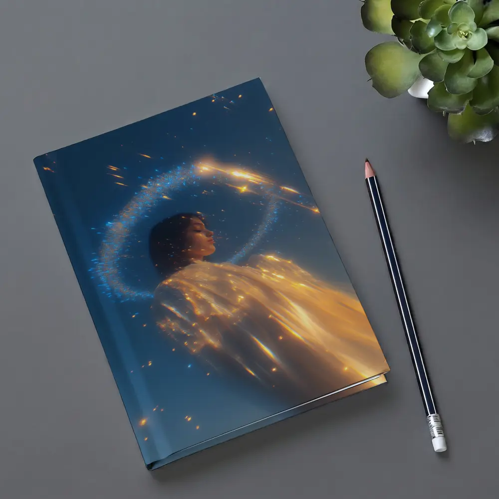 Angel Woman Golden Light Blue Sky – Notebooks