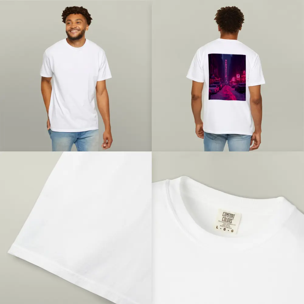 Neon Pink City Street Winter Night – T-Shirts