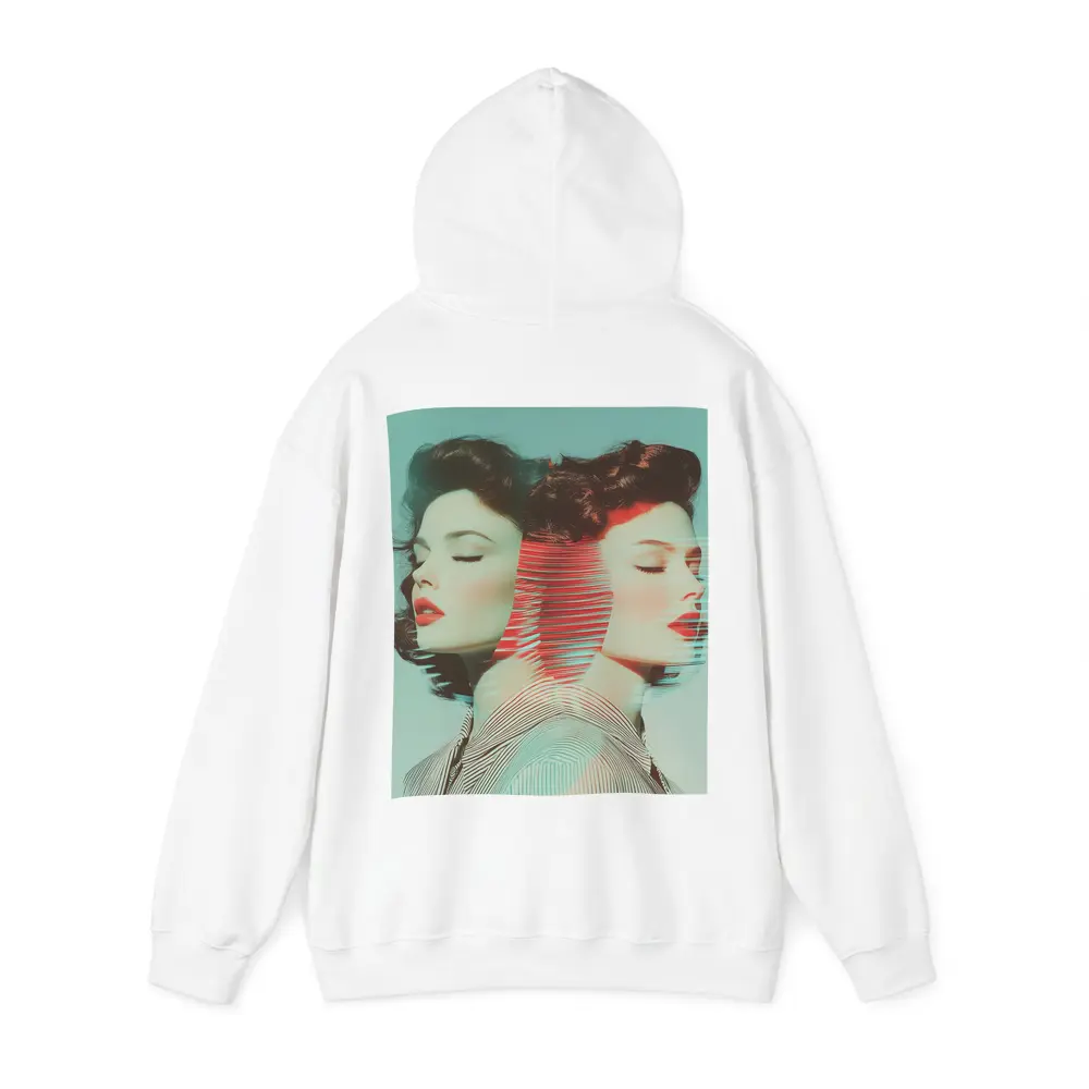 Retro Double Portrait Women Glitch Art – Hoodies