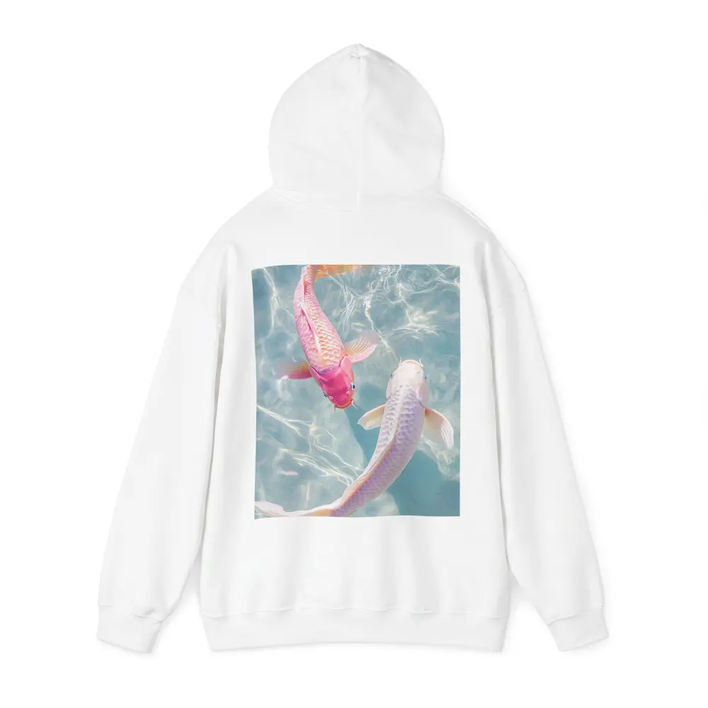 Pink White Koi Fish Clear Blue Water – Hoodies