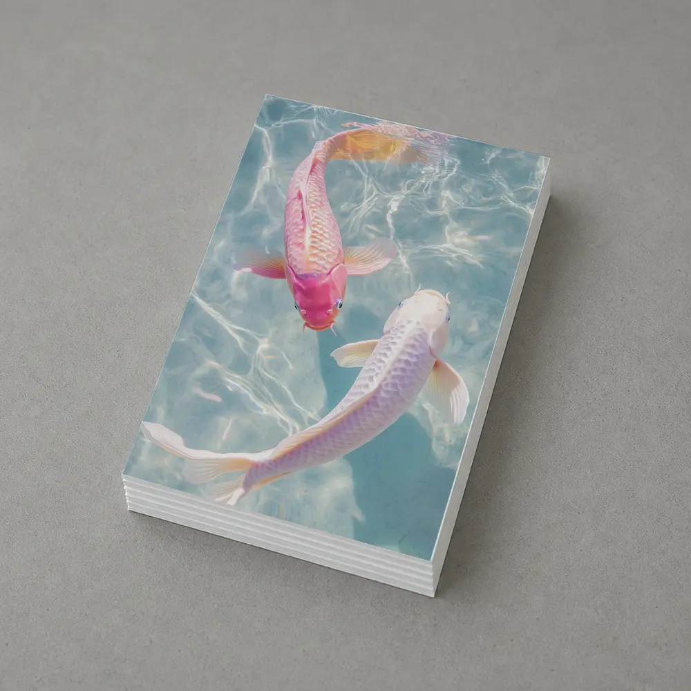 Pink White Koi Fish Clear Blue Water – Postcards