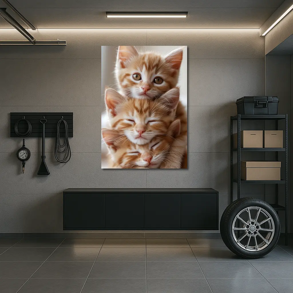 Two Orange Tabby Kittens Cuddling Together – Wall Art