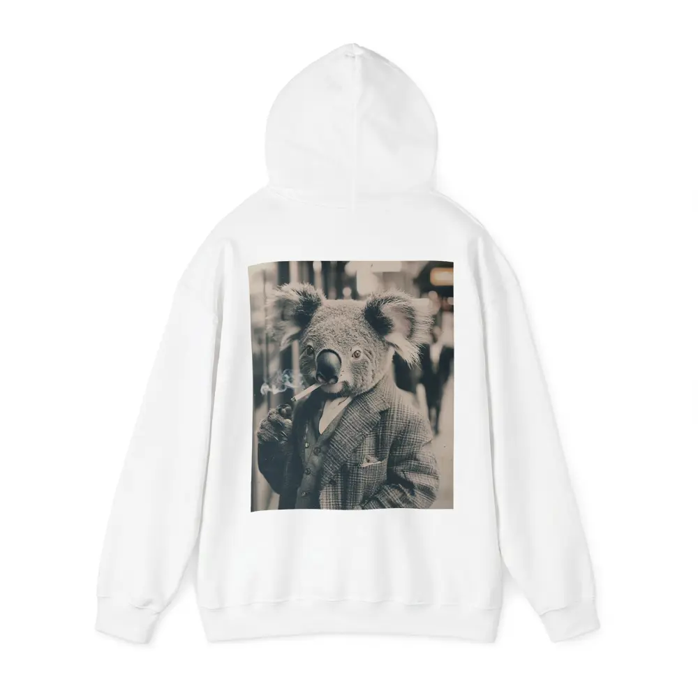 Koala In Suit Smoking Vintage Street Portrait – Hoodies