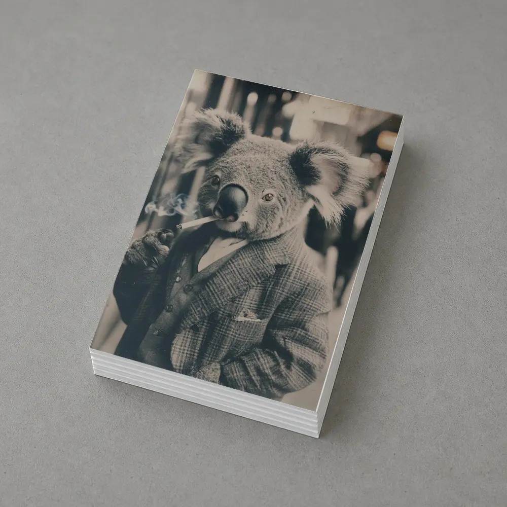 Koala In Suit Smoking Vintage Street Portrait – Postcards