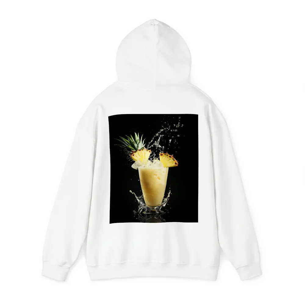 Pineapple Smoothie Splash on Black Background – Hoodies