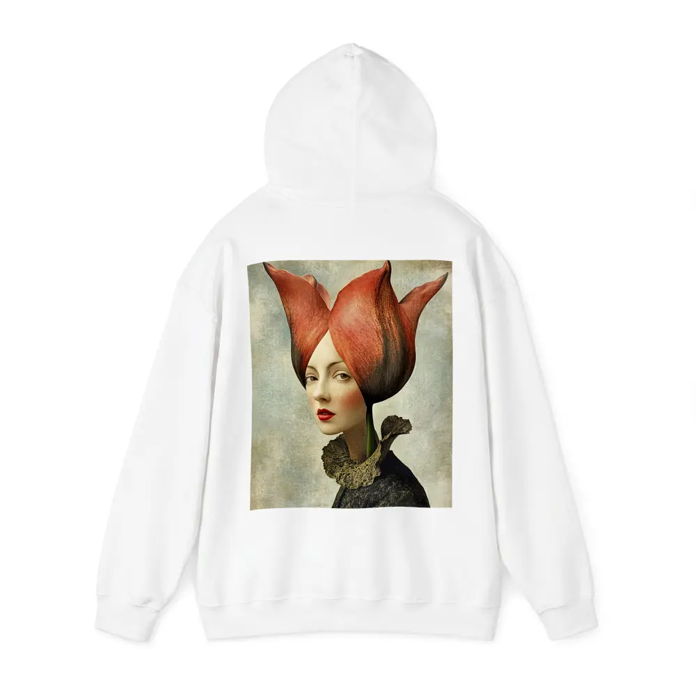 Woman Portrait Tulip Flower Head Surreal Art – Hoodies