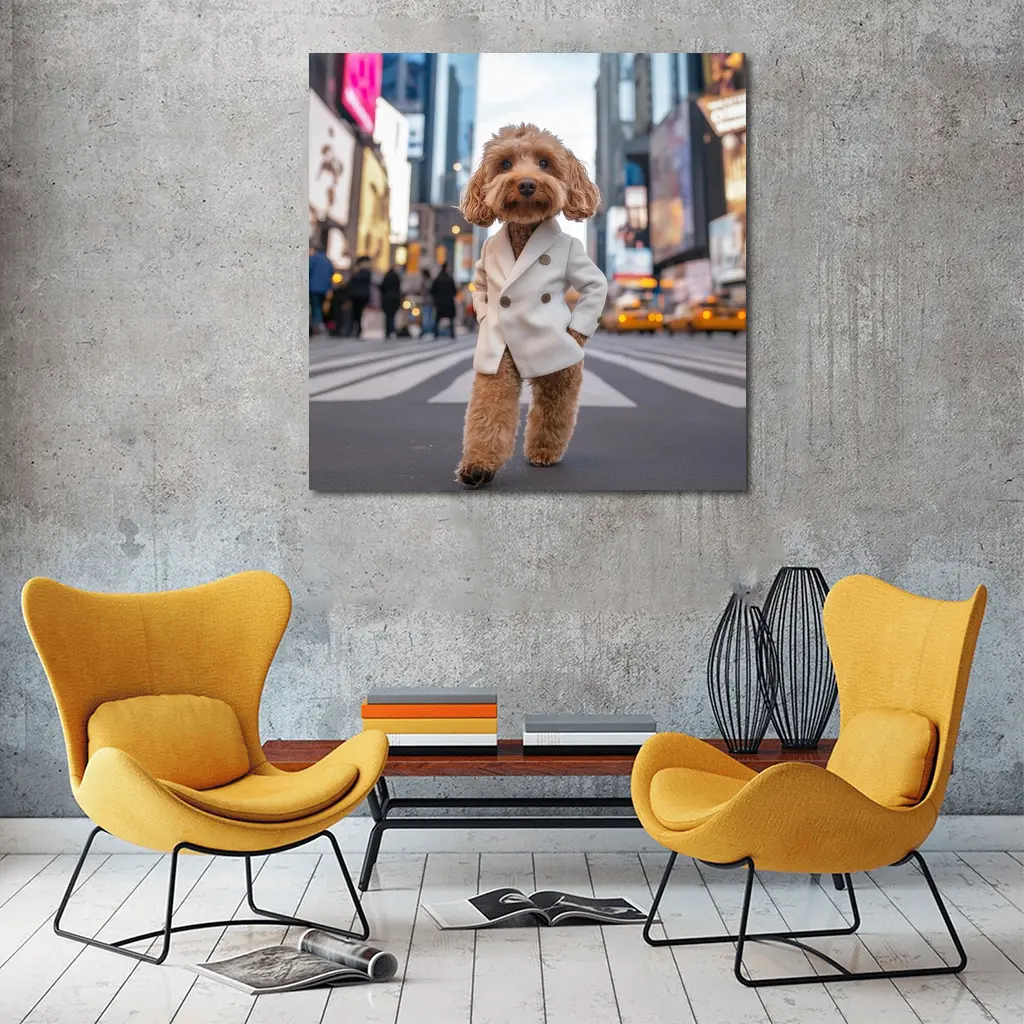 Cockapoo Dog White Coat New York City – Wall Art
