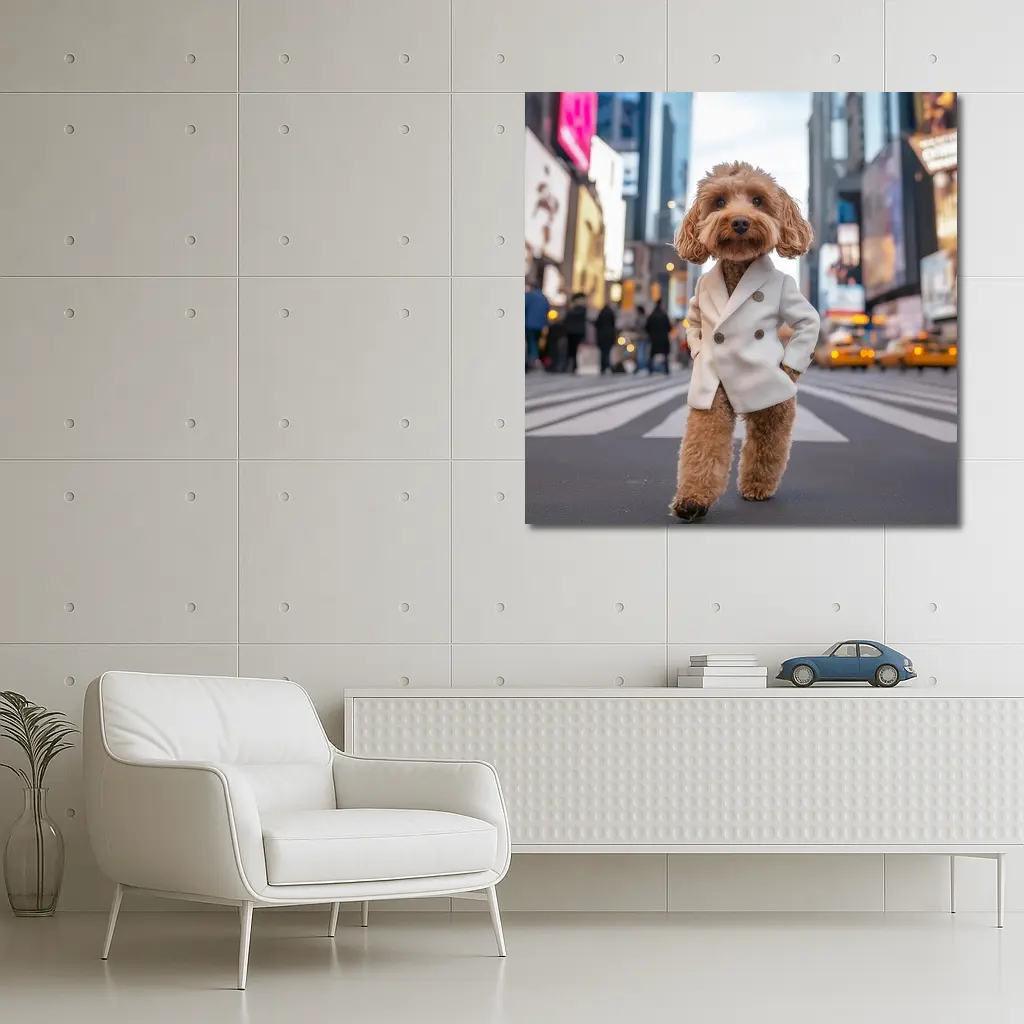Cockapoo Dog White Coat New York City – Wall Art