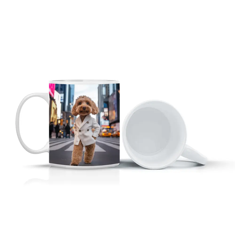 Cockapoo Dog White Coat New York City – Mugs