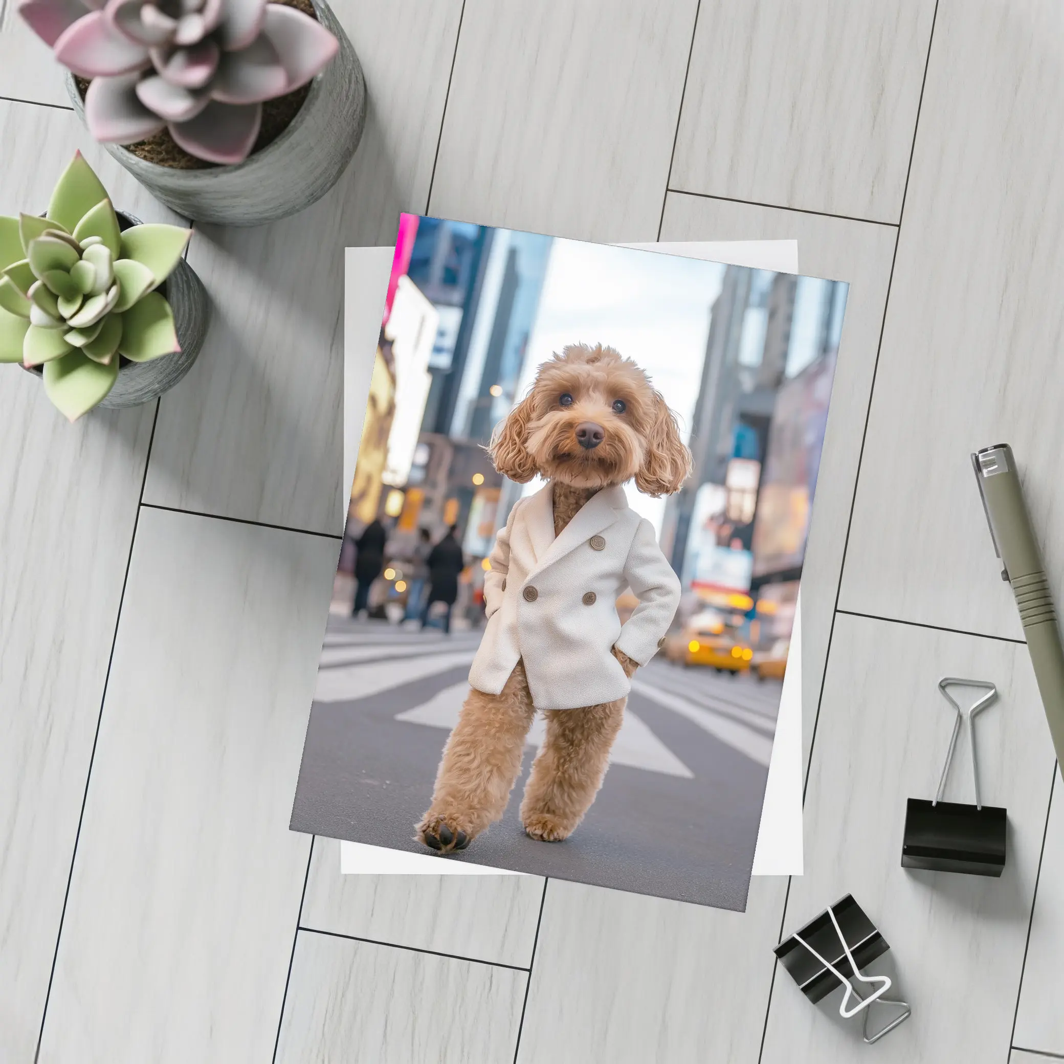 Cockapoo Dog White Coat New York City – Postcards