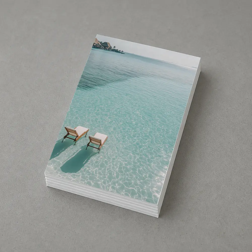 Two Sun Chairs Clear Turquoise Tropical Lagoon – Postcards