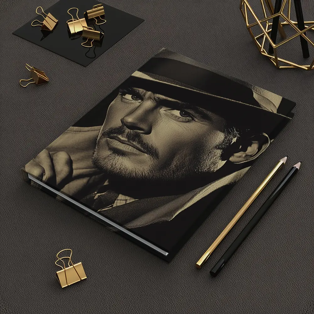 Noir Portrait Man Fedora Hat Dark Background – Notebooks