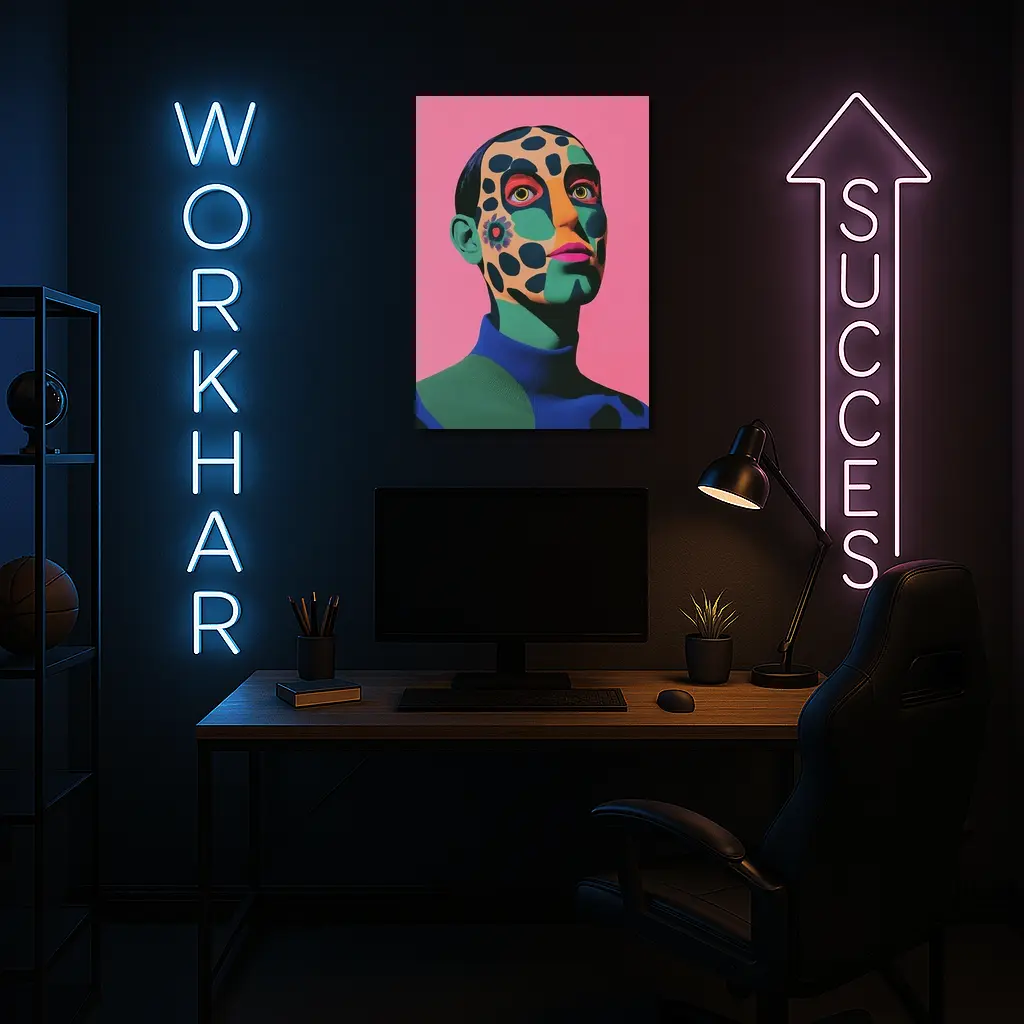 Pop Art Portrait Woman Pink Background – Wall Art