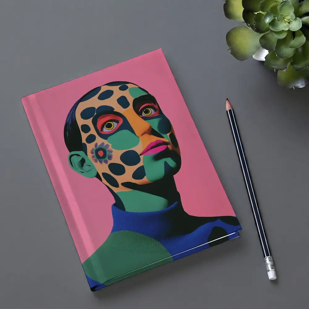 Pop Art Portrait Woman Pink Background – Notebooks