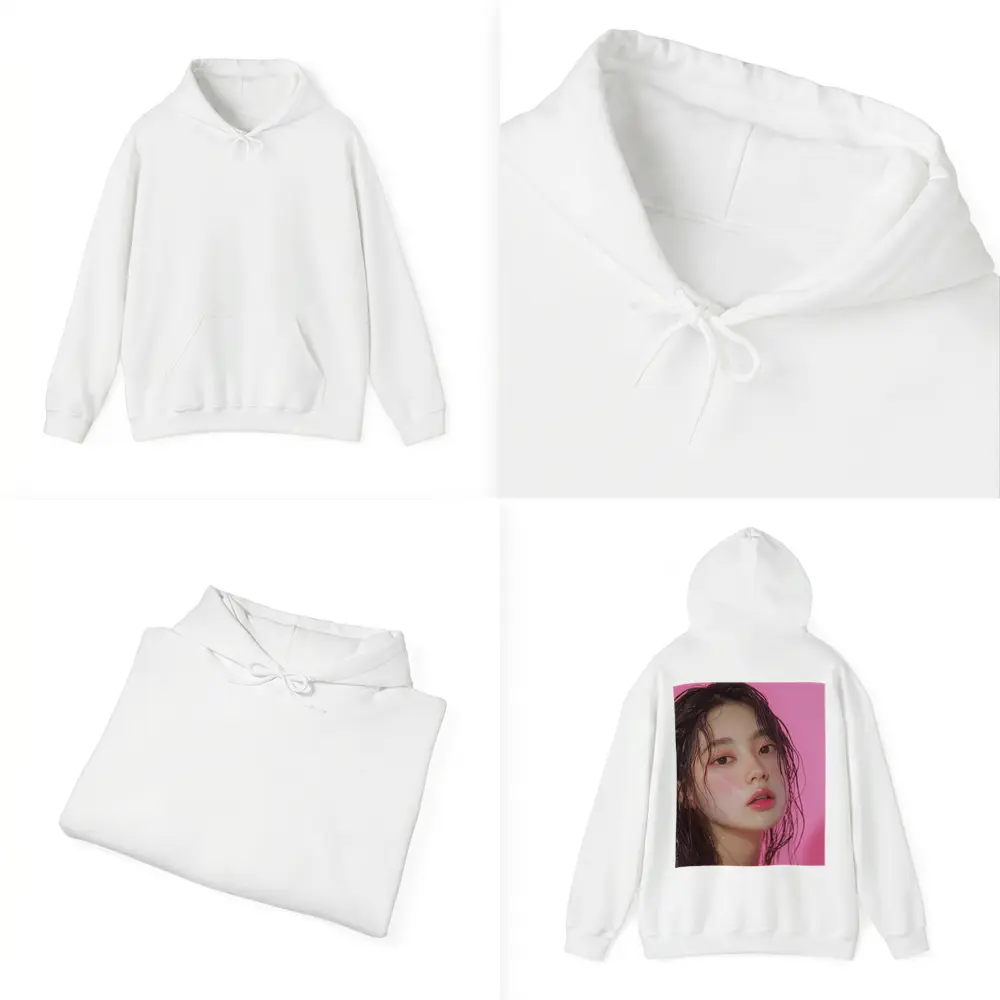 Korean Woman Wet Hair Pink Background – Hoodies