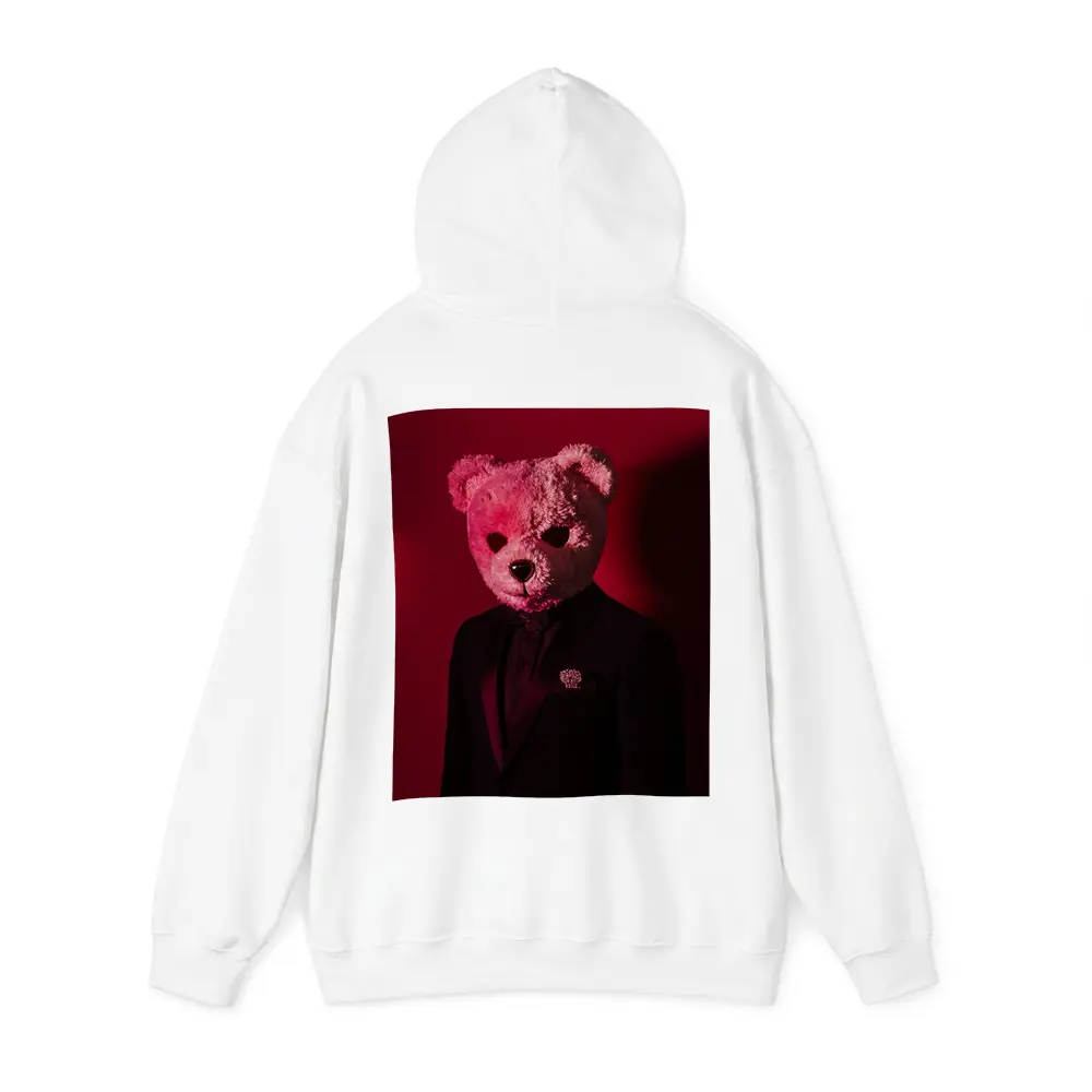 Teddy Bear Suit Red Dark Background – Hoodies