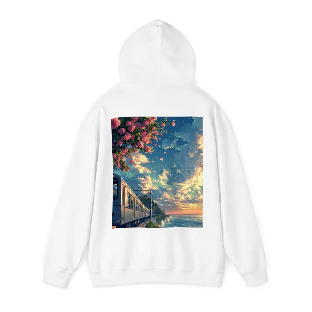 Anime Train Coastal Sunset Pink Roses – Hoodies