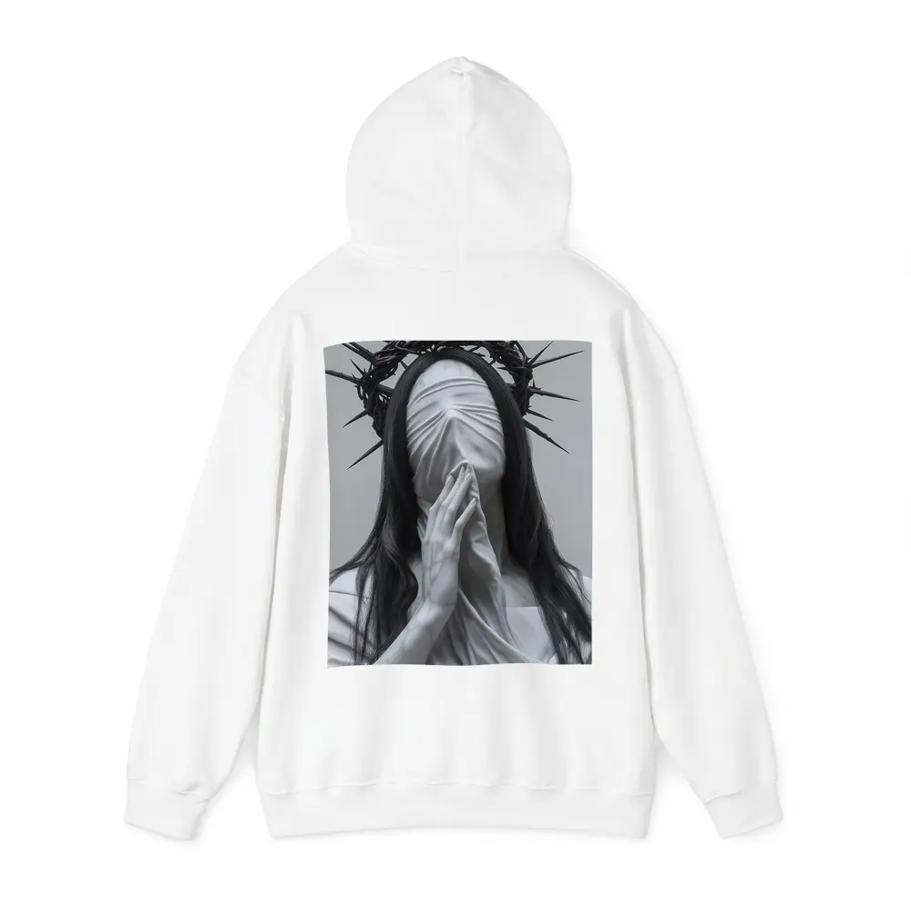 White Marble Figure Crown of Thorns Prayer – Hoodies