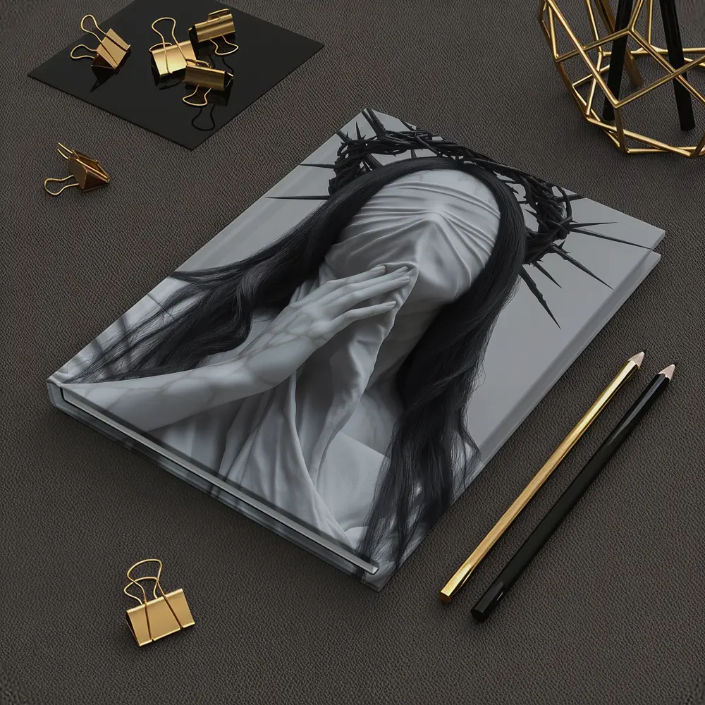 White Marble Figure Crown of Thorns Prayer – Notebooks