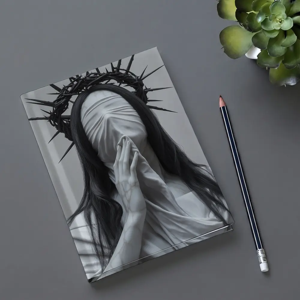 White Marble Figure Crown of Thorns Prayer – Notebooks
