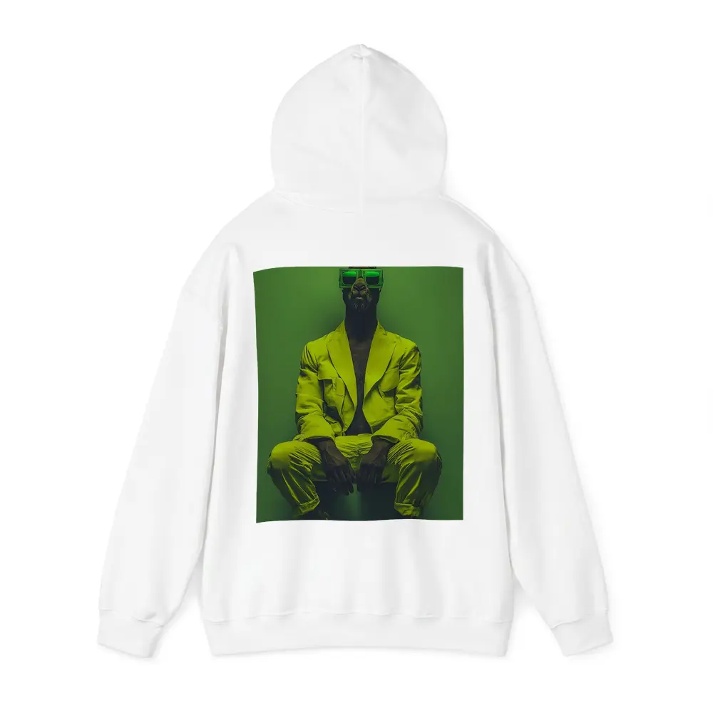 Rabbit Wearing Yellow Suit Green Background – Hoodies