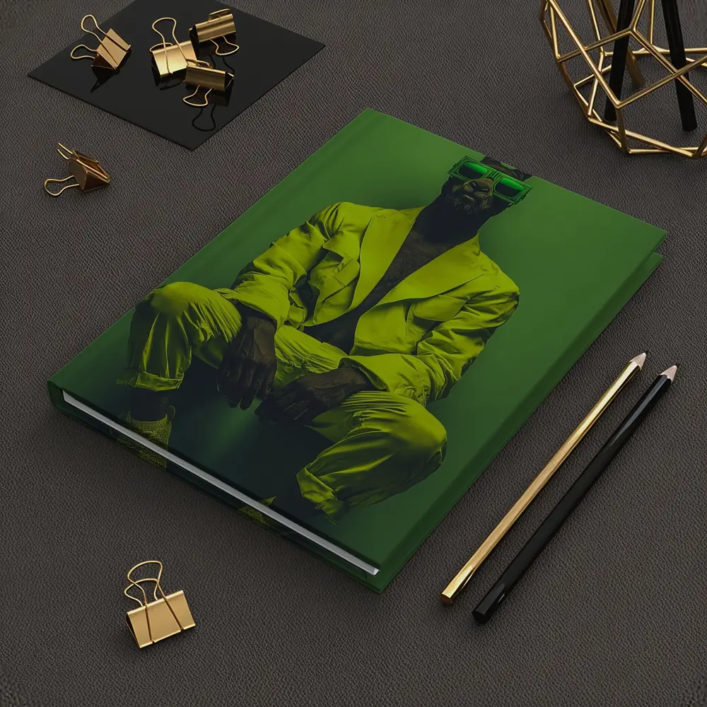 Rabbit Wearing Yellow Suit Green Background – Notebooks
