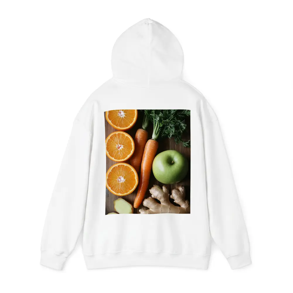 Fresh Oranges Carrots Apple Ginger Wooden Table – Hoodies