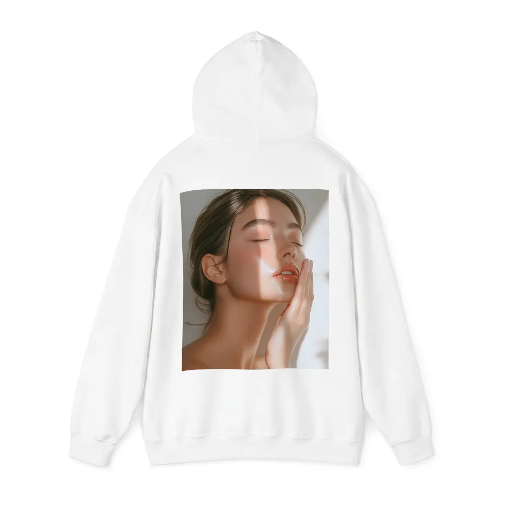 Woman Touching Face Soft Light Beauty – Hoodies