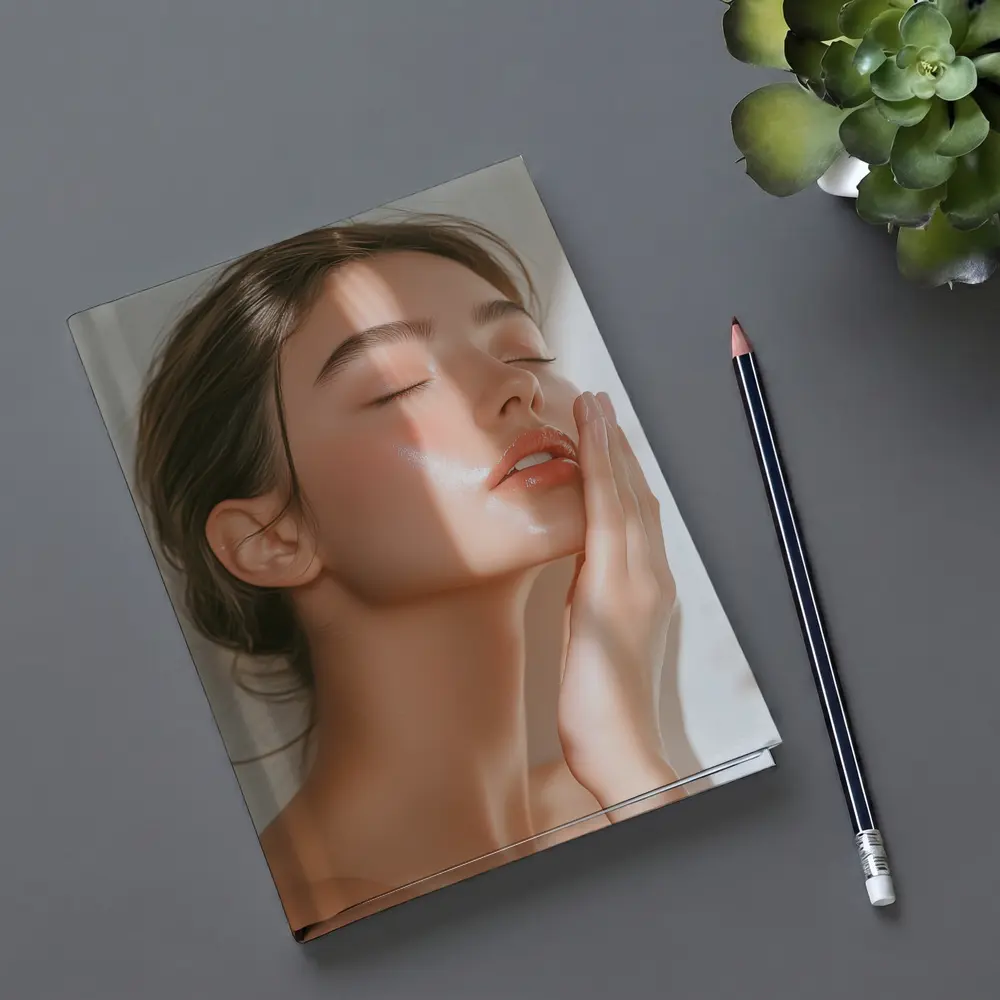 Woman Touching Face Soft Light Beauty – Notebooks