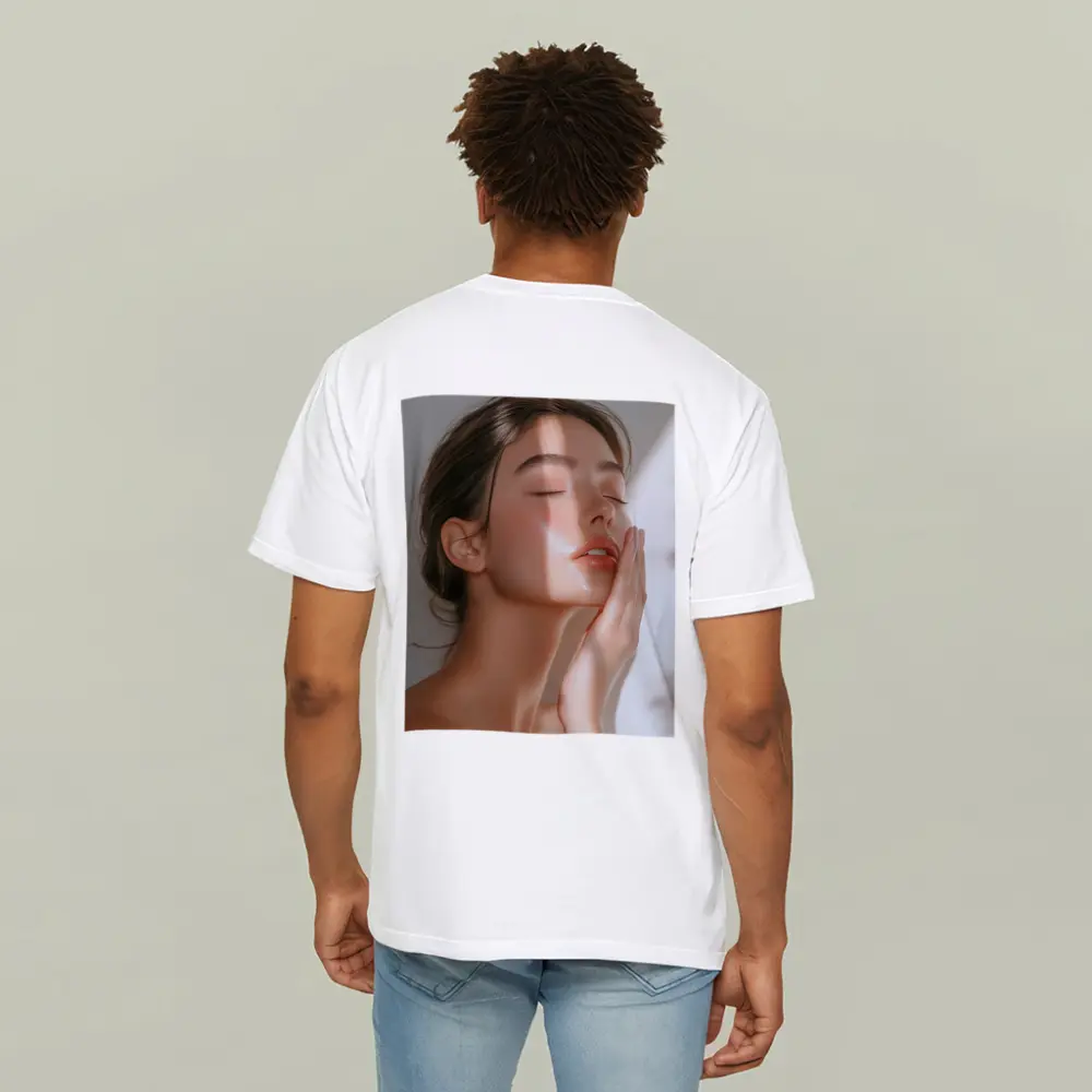 Woman Touching Face Soft Light Beauty – T-Shirts