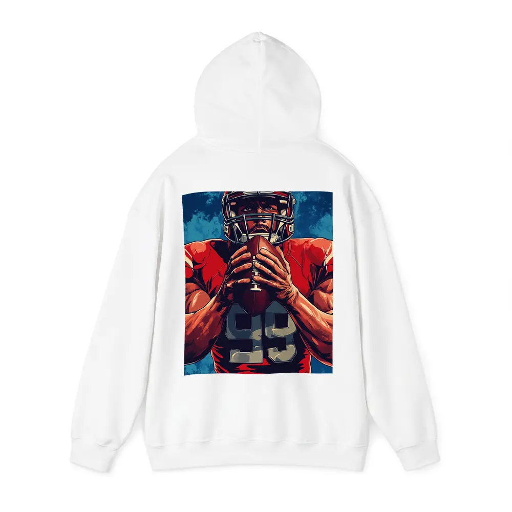 NFL Football Player Red Uniform Blue Background – Hoodies