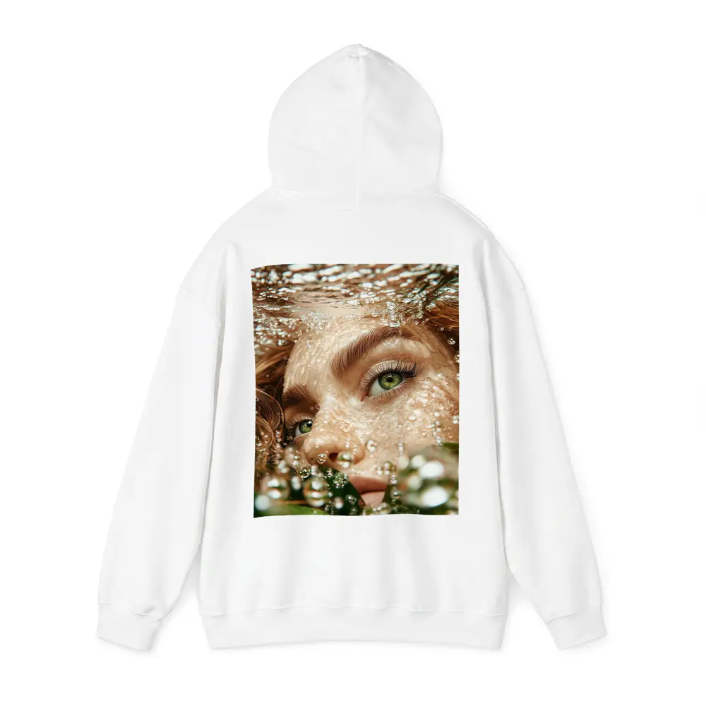 Woman Green Eyes Underwater Water Bubbles – Hoodies