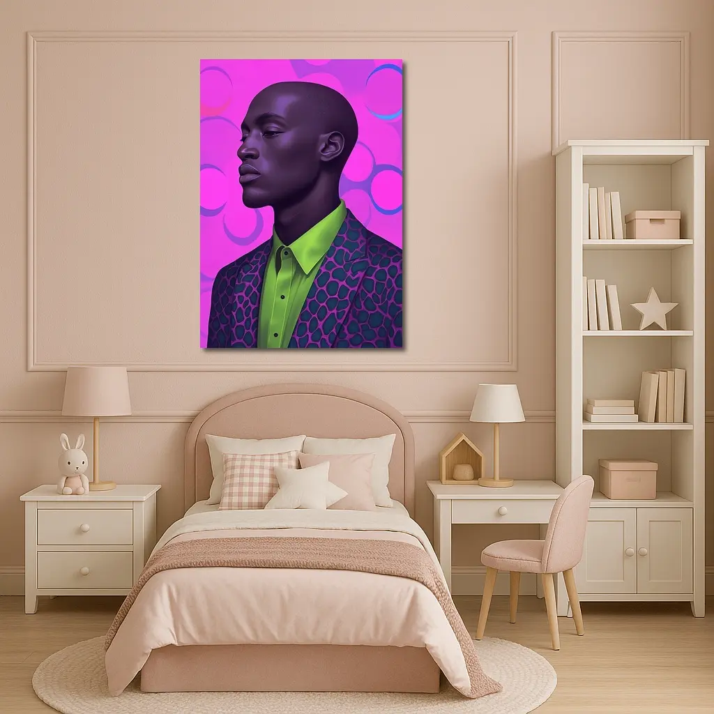 Man Portrait Pop Art Pink Background – Wall Art