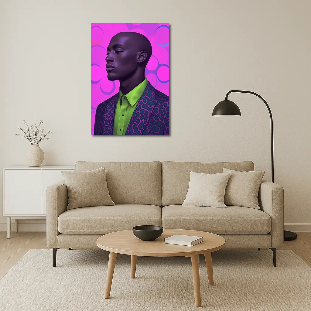 Man Portrait Pop Art Pink Background – Wall Art