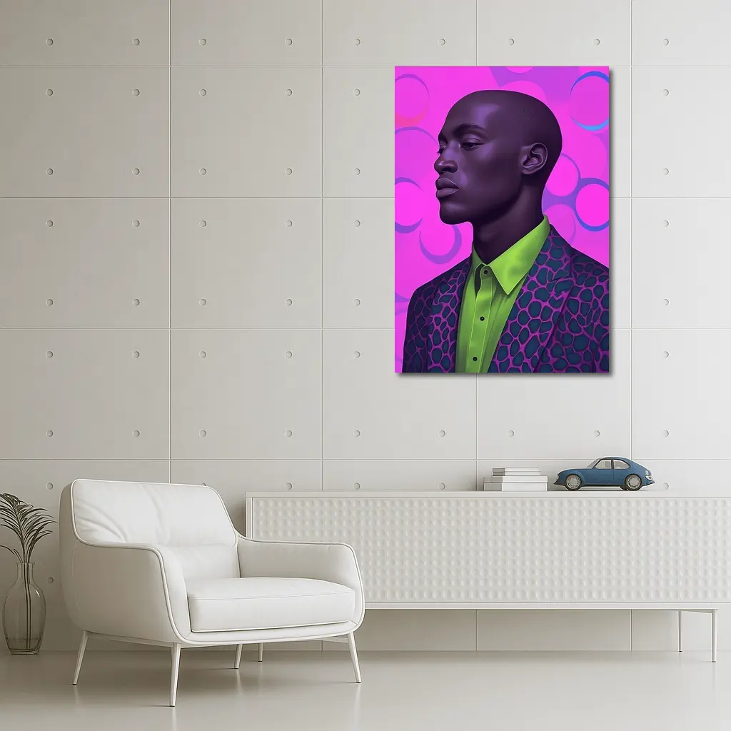 Man Portrait Pop Art Pink Background – Wall Art