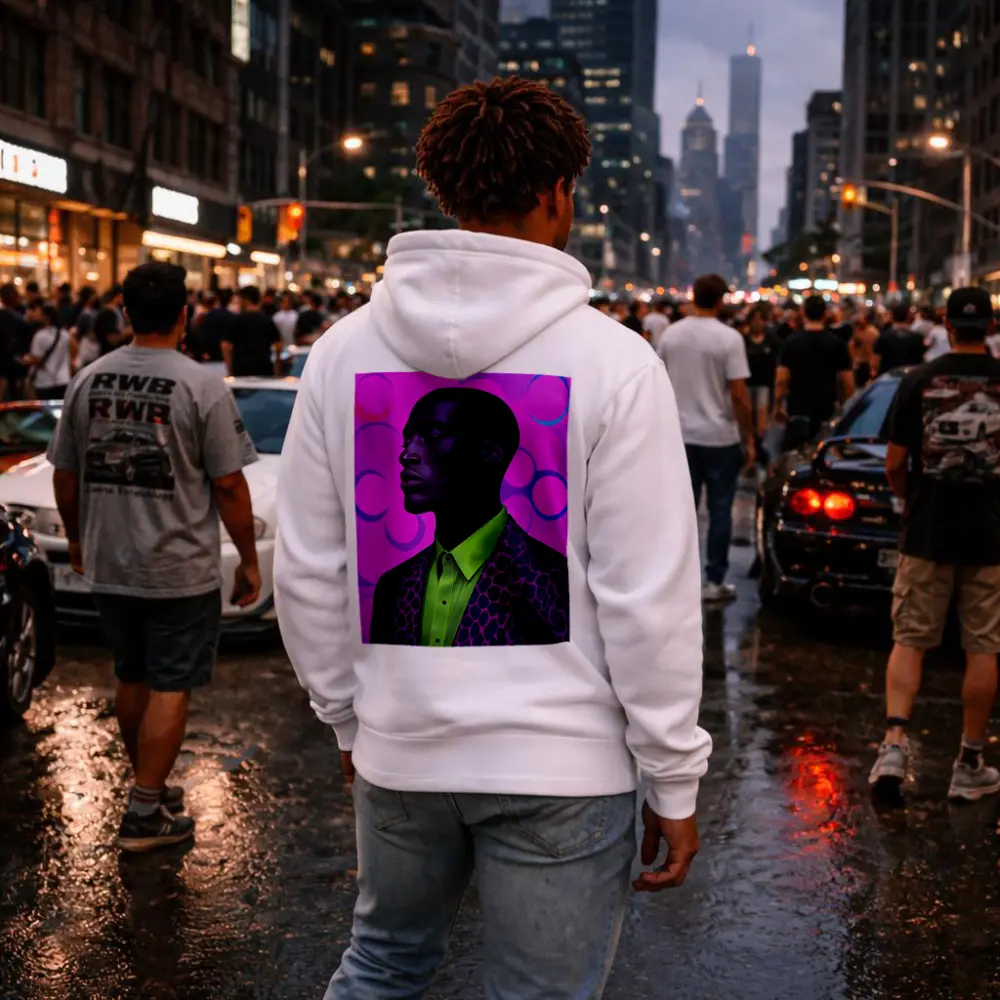 Man Portrait Pop Art Pink Background – Hoodies
