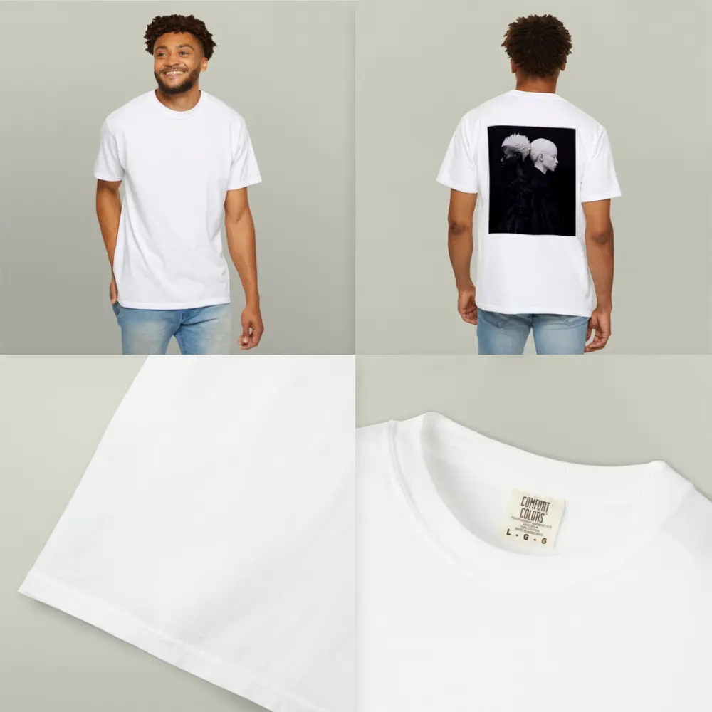 Two Women Black Fashion Portrait Dark Background – T-Shirts