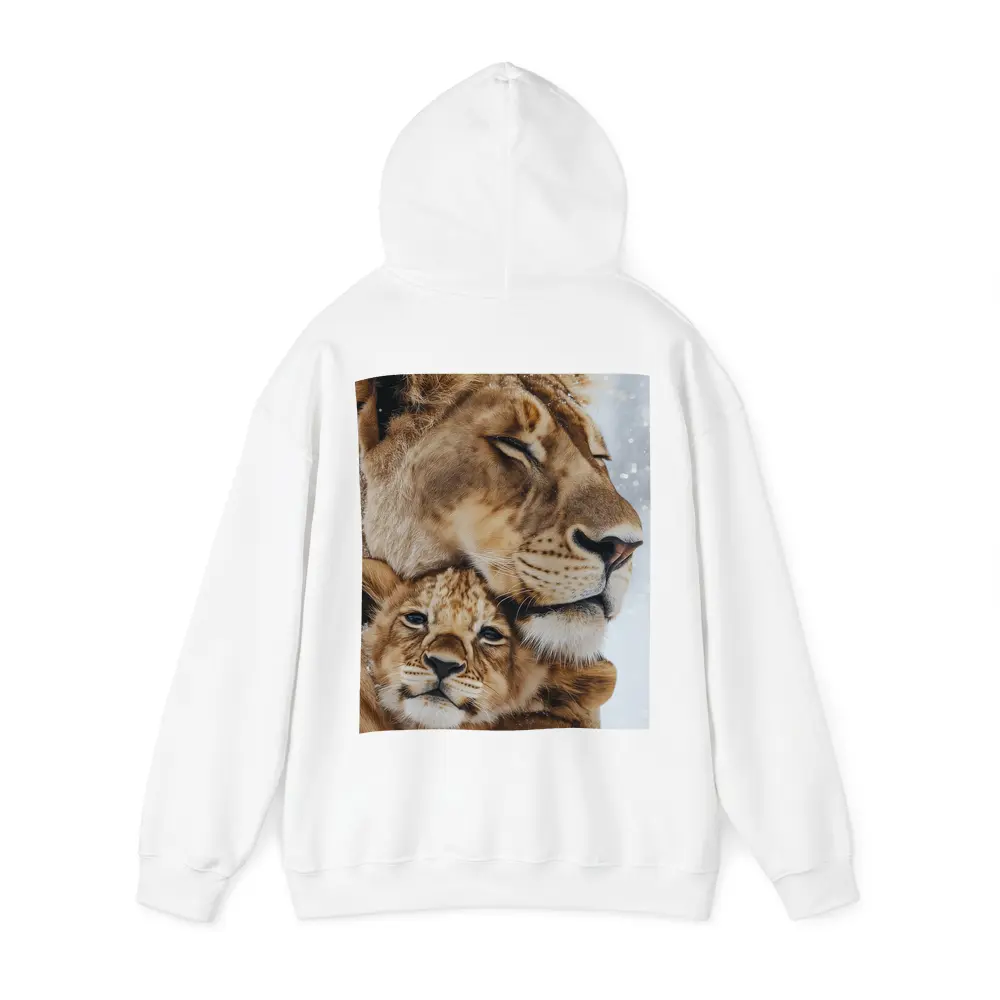 Lioness And Cub Close Up Snow – Hoodies