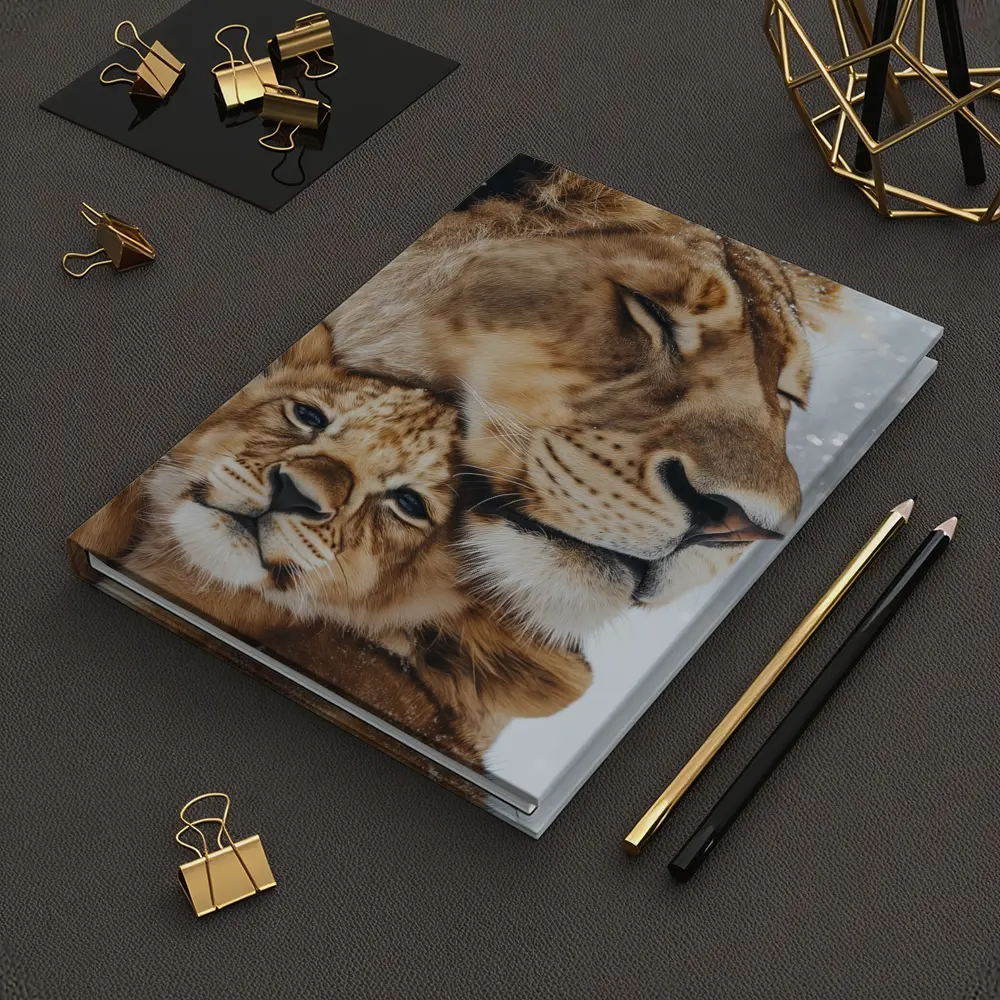 Lioness And Cub Close Up Snow – Notebooks