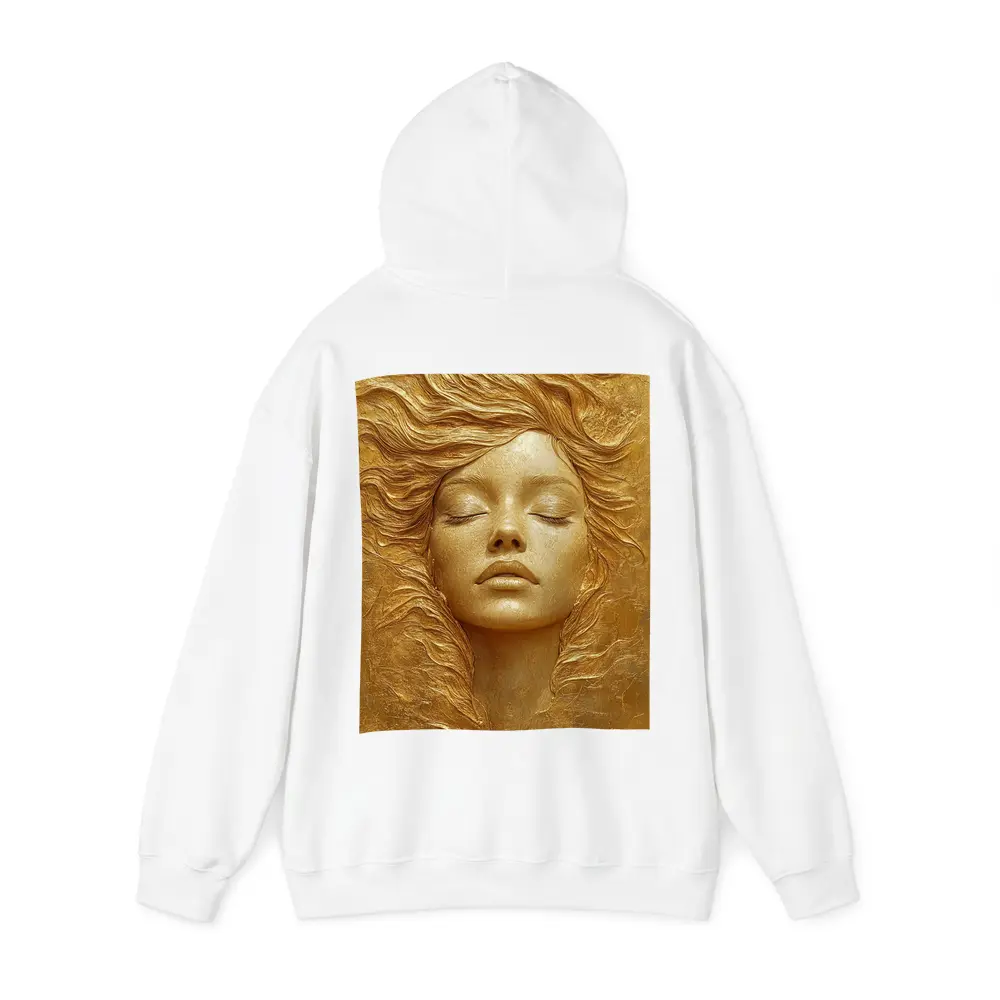 Golden Woman Face Relief Sculpture Art – Hoodies