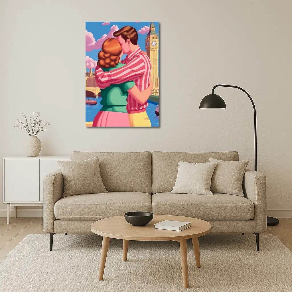 Couple Kissing Big Ben London Pop Art – Wall Art