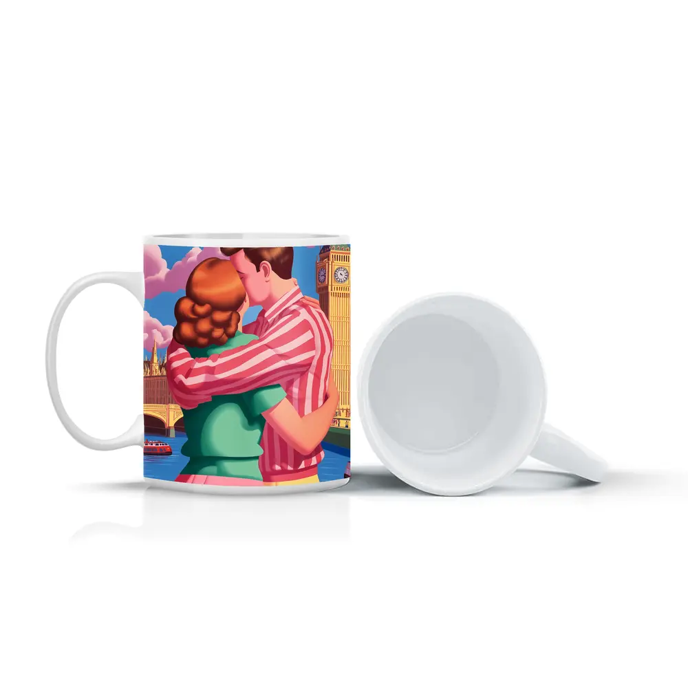 Couple Kissing Big Ben London Pop Art – Mugs