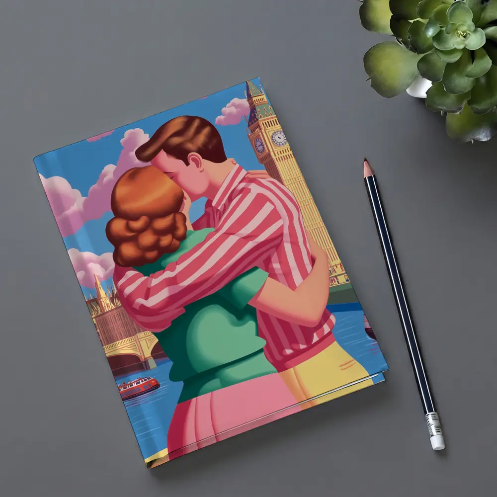 Couple Kissing Big Ben London Pop Art – Notebooks
